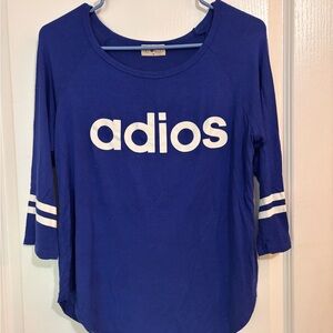 Women’s Blue 'Adios' Graphic Tee (medium)